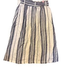 C&C California Women's M Blue/White Striped Knee Length Skirt Casual